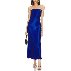 Bec + Bridge 'Moon Dance' Strapless Blue Satin Dress Size S